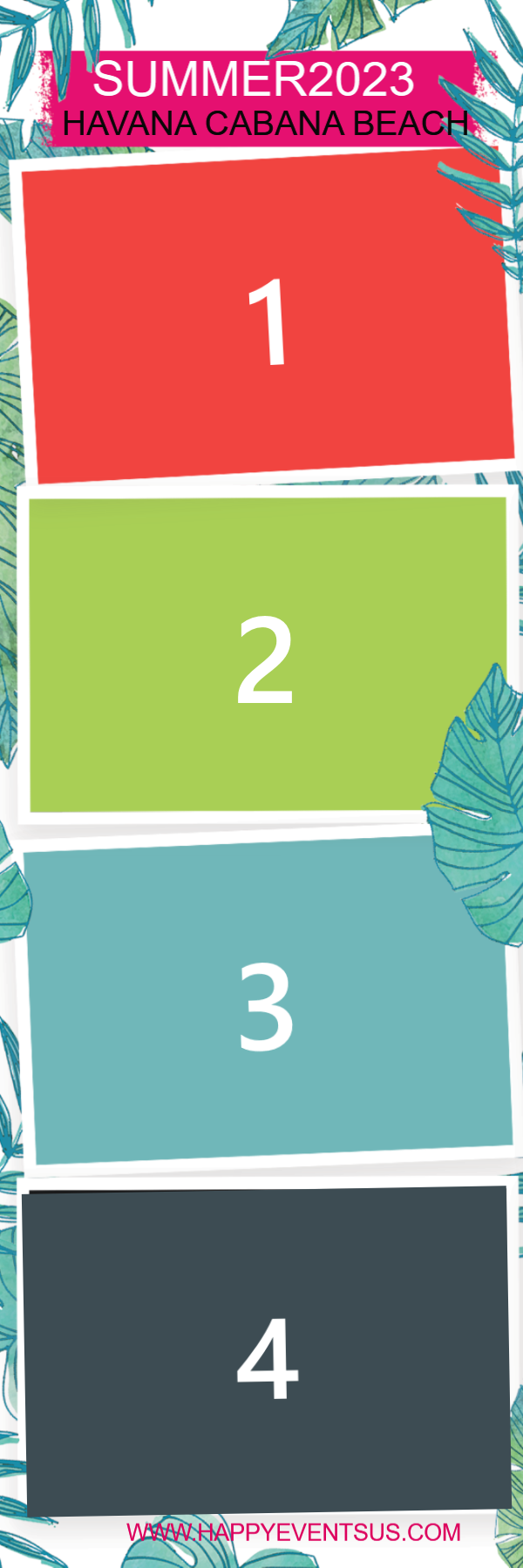 Summer photo strip template