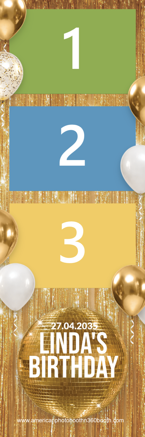 Birthday 8 photo strip template