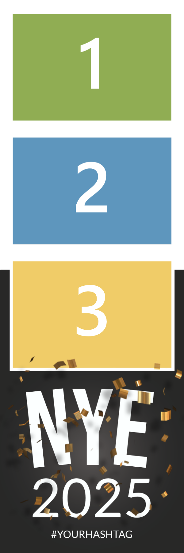 New Year Eve 5 photo strip template